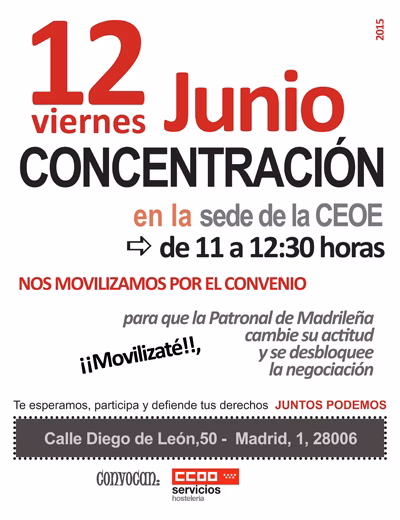 CCOO se moviliza en la hostelería madrileña