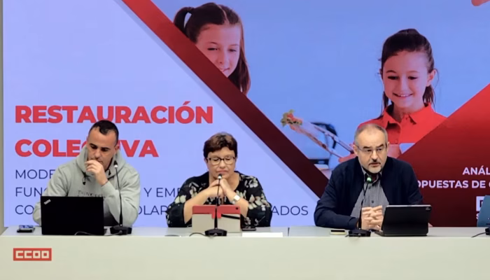 CCOO PRESENTA EL INFORME SOBRE MODELO DE FUNCIONAMIENTO Y EMPLEO EN LOS COMEDORES ESCOLARES EXTERNALIZADOS