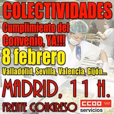 CCOO se moviliza por el cumplimiento del Convenio Colectivo del sector de Colectividades